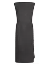 Liujo Midi Dress With Thin Striped Pattern  In Black