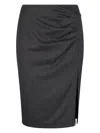 Liujo Midi Skirt With Slit  In Gray