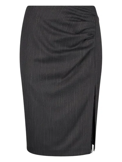 Liujo Midi Skirt With Slit  In Gray