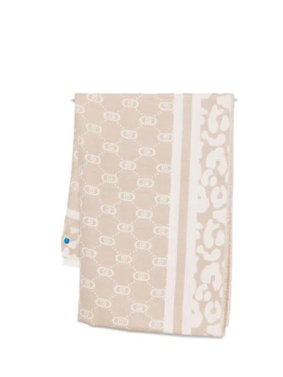 Liujo Monogram Logo Scarf  In Neutral