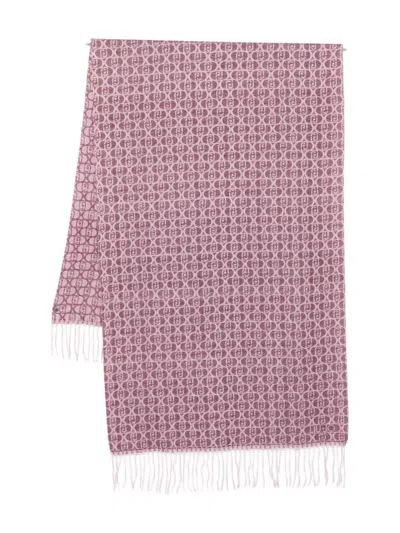 Liujo Monogram Logo Scarf  In Pink