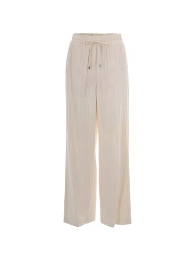 Liujo Pantaloni Lunghi Beige Chiaro Con Coulisse In Vita  In Neutral