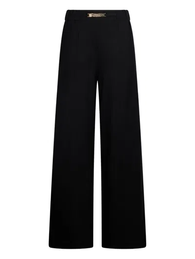 Liujo Pantaloni Neri In Jersey Con Dettaglio Catena  In Black