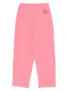 Liujo Pink Stretch Cotton Sweatpants  In Pink
