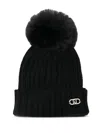 Liujo Pom Pom Hat  In Black