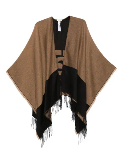 Liujo Poncho With Logo And Fringes