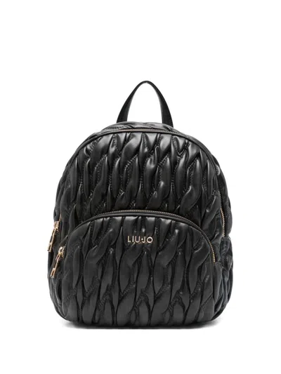 Liujo Quilted Black Backpack
