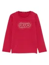 Liujo Red Sweater With Logo Detail On The Chest  In Red