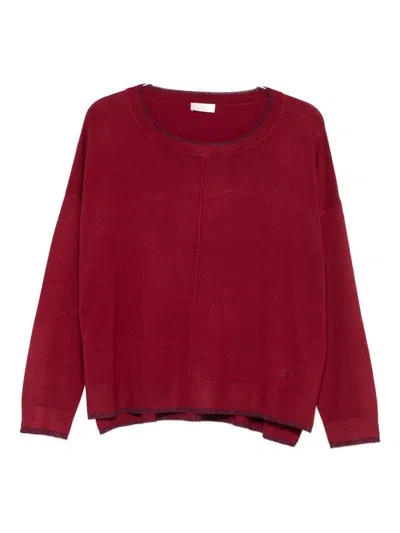 Liujo Roter Pullover Mit U-boot-ausschnitt  In Red