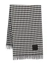 Liujo Scarf With Houndstooth Fringes  In Black