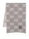 Liujo Scarf With Logo And Fringes  In Gray