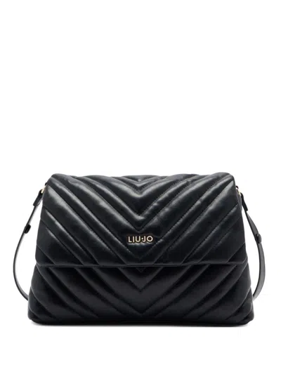 Liujo Schwarze Gesteppte Kunstledertasche  In Black