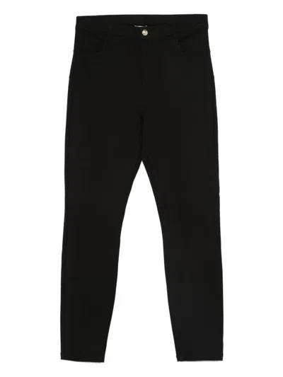 LIUJO BLACK TROUSERS WITH LOGO LIUJO