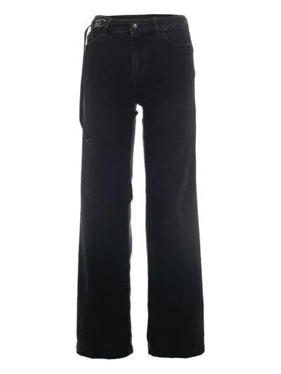 Liujo Schwarze Jeans Mit Gürteldetail  In Black