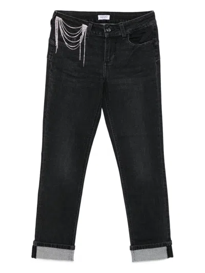Liujo Schwarze Jeans Mit Strassdetails  In Black