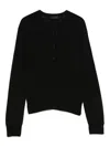 Liujo Schwarzer Cardigan Aus Reiner Schurwolle  In Black