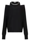 Liujo Schwarzer Pullover Mit U-boot-ausschnitt Und Schwarzes Top  In Black