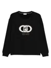 Liujo Schwarzes Sweatshirt Mit Rundhalsausschnitt Und Logo  In Black
