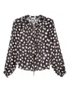 Liujo Semi-sheer Blouse With Polka Dots  In Black