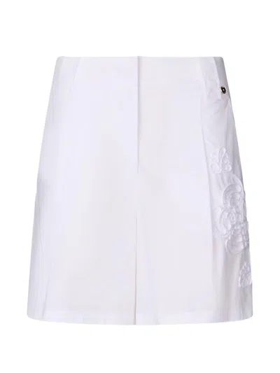 Liujo Shorts Con Ricami Laterali Bianchi  In White