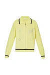 Liujo-sport Mixed Wool Cardigan With Tf4170ms55l Jasmine/black Logo In Yellow