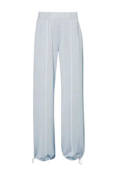 Liujo-sport Women's Lurex Jersey Trousers Liu Jo Tf4026j4747 Moon Stone/silver In White