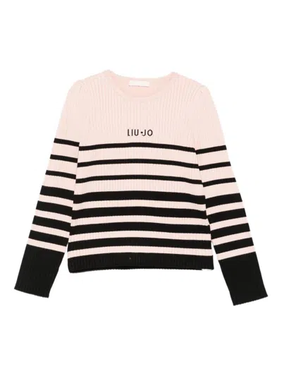 Liujo Kids' Striped Sweater  In Black