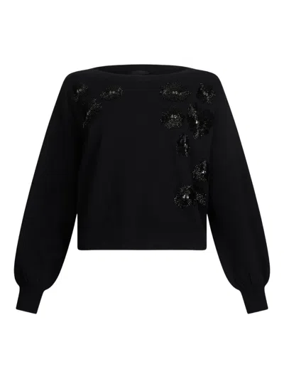 Liujo Sweater With Rhinestones  In Black