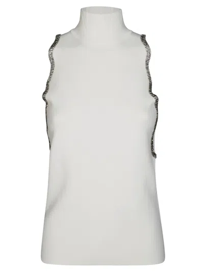 Liujo Top Maglia Con Strass In White