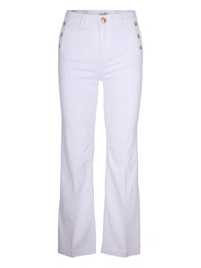 Liujo Trousers With Gold Buttons  In White