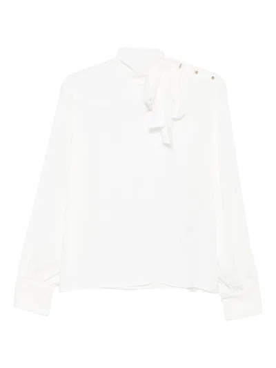 Liujo Weisse Bluse Mit Schleife Am Hals  In White