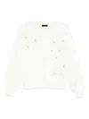 Liujo Weisser Pullover Mit Perlendetails  In White