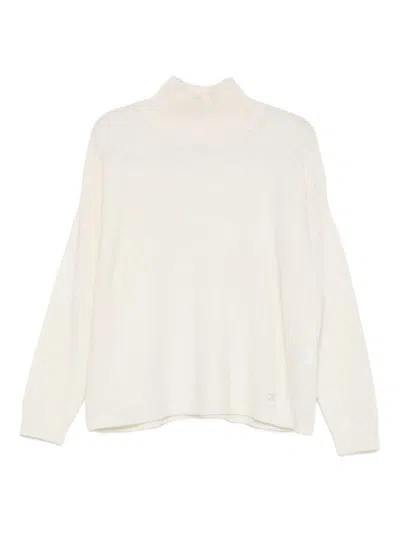 Liujo Weisser Rollkragenpullover Aus Wolle  In White