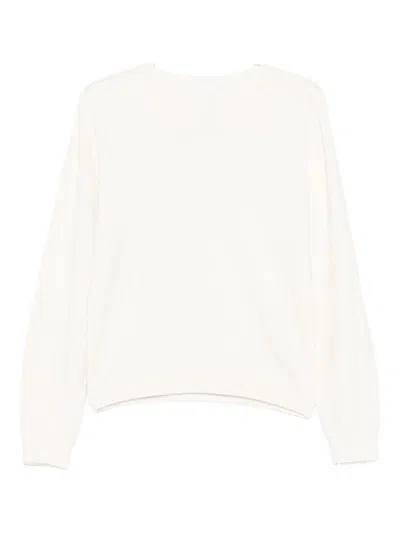 Liujo Weisser Rundhalspullover Mit Strasssteinen  In White