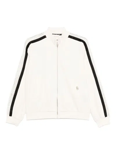 Liujo Weisses Baumwoll-sweatshirt Mit Schwarzen Streifen  In Neutral