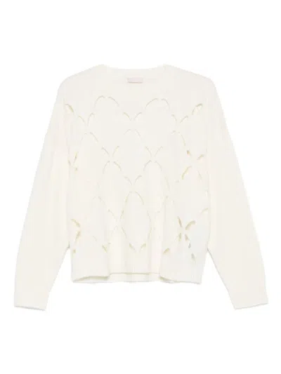 Liujo Weisses Hemd Mit Durchbrochenem Muster  In White