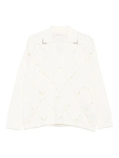 Liujo Weisses Hemd Mit Durchbrochenem Muster  In White