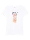 Liujo Weisses T-shirt Mit Rundhalsausschnitt Und Aufdruck