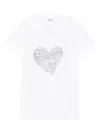 Liujo Weisses T-shirt Mit Rundhalsausschnitt Und Aufdruck  In White