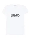 Liujo Weisses T-shirt Mit Rundhalsausschnitt Und Aufdruck