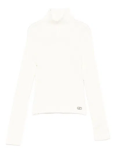 Liujo Kids' White Cable Knit Sweater