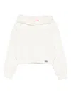Liujo White Cotton Short Sweatshirt With Hood  In White