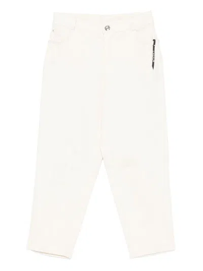 Liujo Kids' White Cotton Trousers  In Neutral