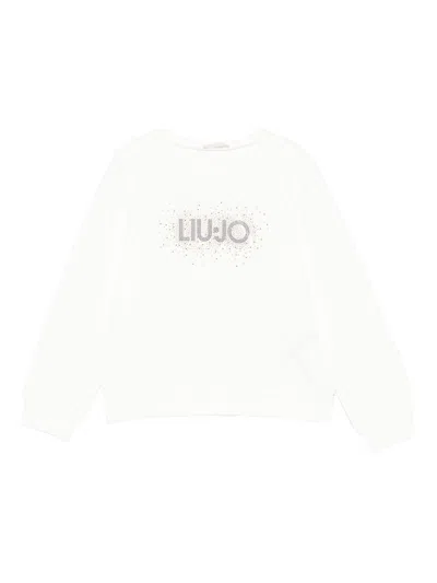 Liujo Kids' White Crew Neck Sweater  In Neutral