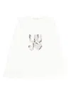 Liujo White Sweater With Beaded Logo Detail On The Chest  In Neutral