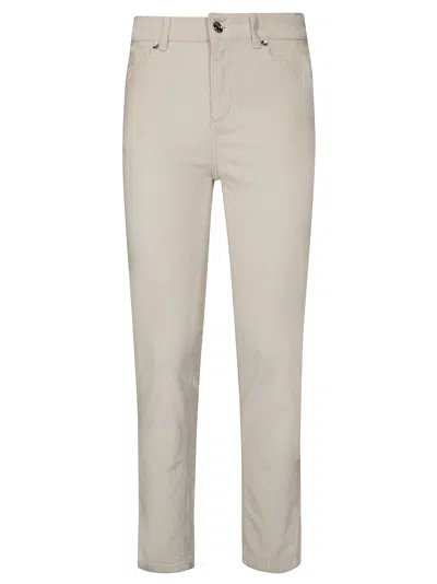 Liujo Women's Mini Velvet Striped Jeans In White