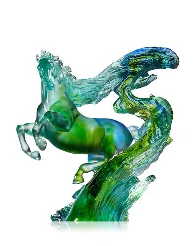 Liuli Accomplished Horse Figurine In Green