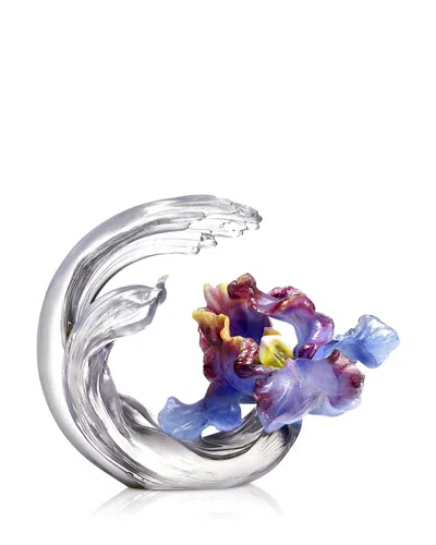Liuli Arising Through Contentment Iris Floral Sculpture In Purple