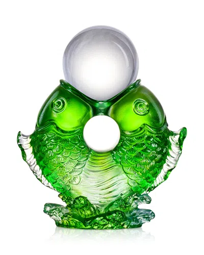 Liuli As The Good World Turns Twin Fish Sculpture In Green