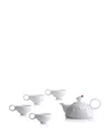 Liuli Autumn Mountain 5 Piece Tea Set In White
